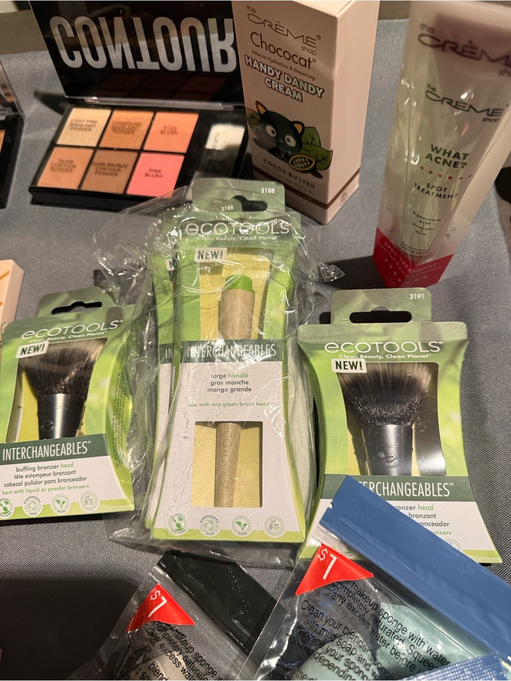 The crème shop, eco brushes, makeup blenders, palette, eyeliner, lippies